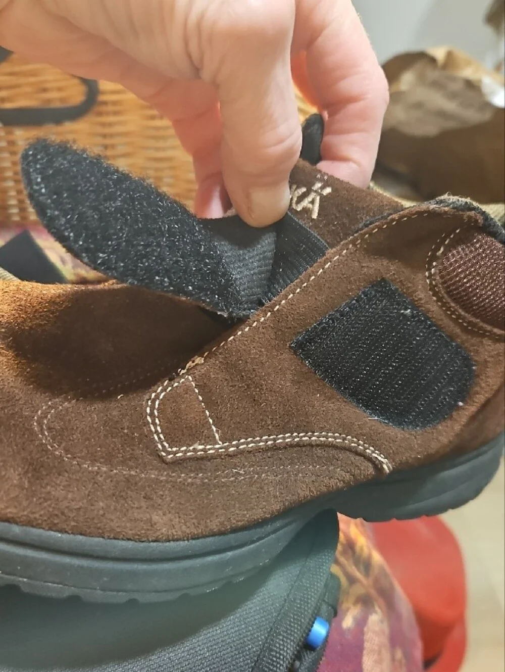 Ryka Women’s Brown Suede Velcro Close Walking Boots